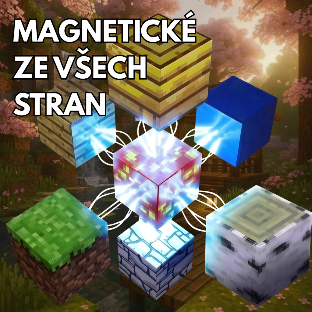 Minecraft magnetická stavebnice - 80 kusů + 3 figurky
