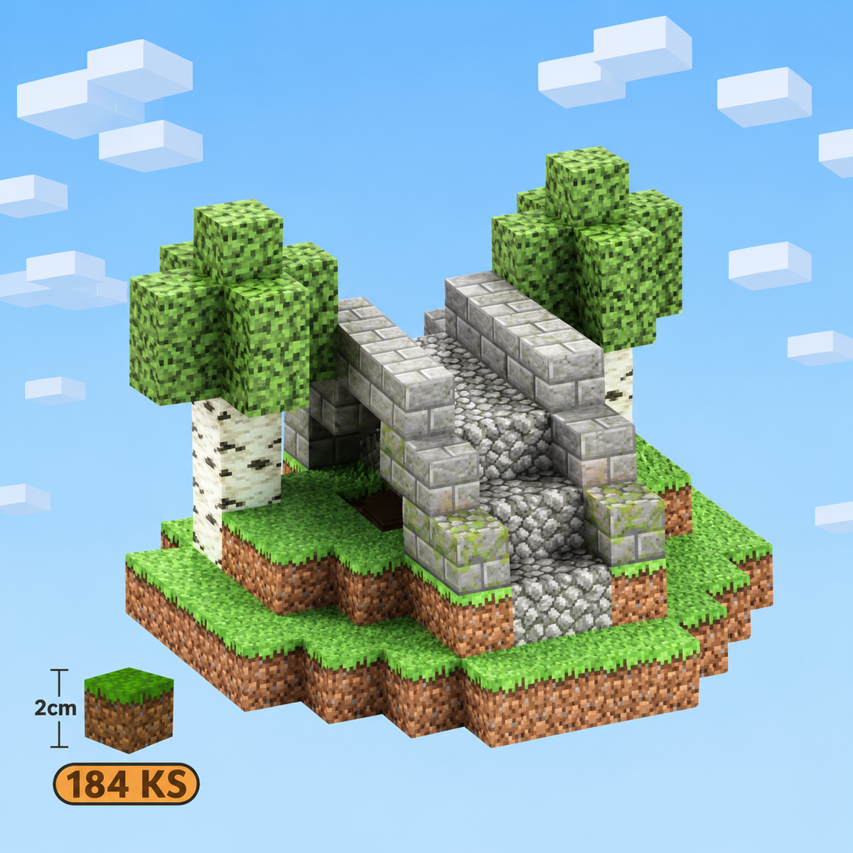 Minecraft magnetická stavebnice - 184 kusů + 5 figurky