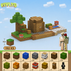Minecraft magnetická stavebnice - 192 kusů + 6 figurky